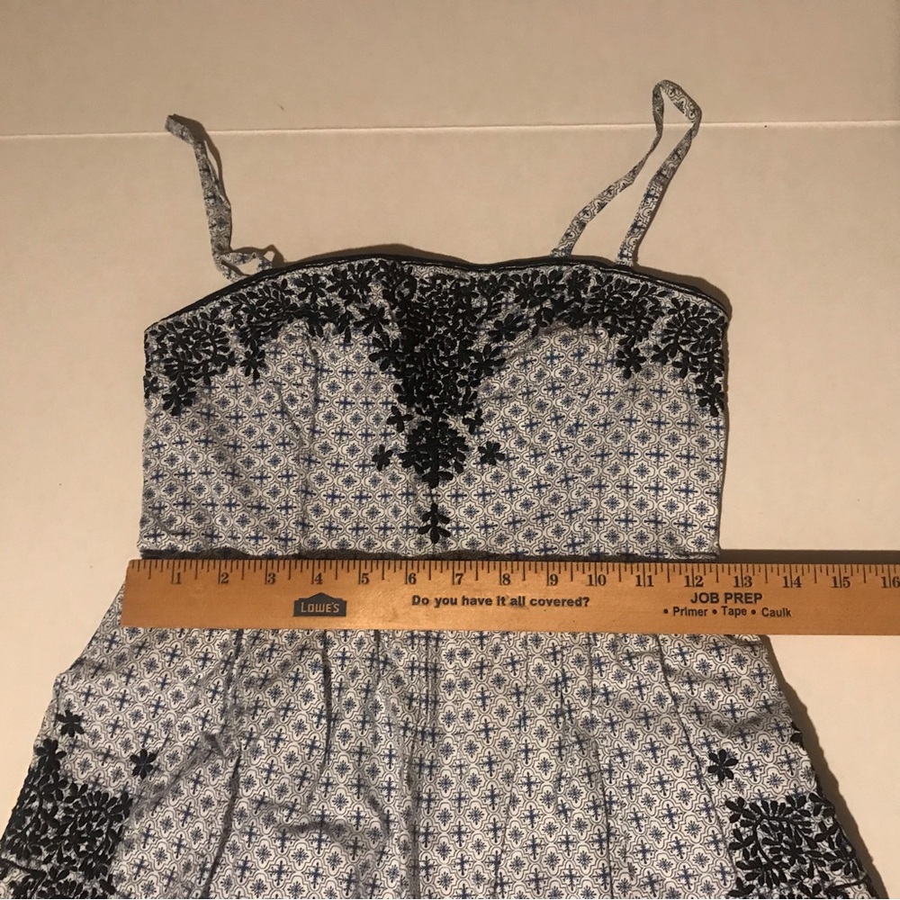Moulinette Soeurs Coquette Blue Floral Embroidered Fit & Flare Dress Size 0 Boho - Picture 15 of 16